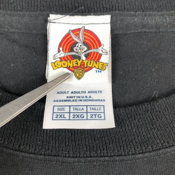 Y2K Looney Tunes Shirt Men's Extra Extra Large Black Taz I'm A Stunna Bedazzled - Picture 8 of 12